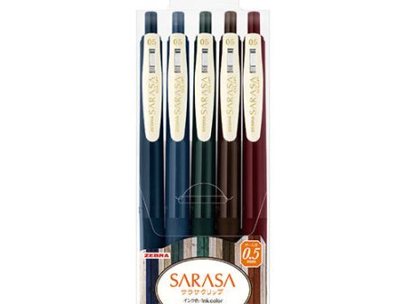 Zebra Blen Water-Based Ballpoint Pen Sarasa Clip 0.5 VI 5 color set on Sale