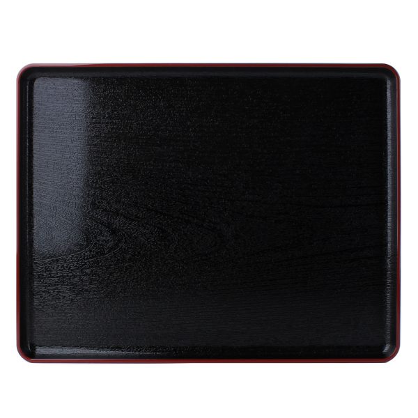 Taiju Wood Grain Black Bottom Vermilion Side Taiju Wood Grain Black Bottom Vermilion Side Tray Fashion