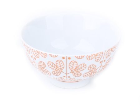 Mitsuba Tsunagi Porcelain Rice Bowl (Red) Online now