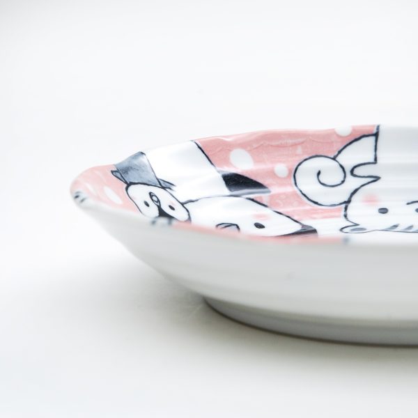 Japanese Porcelain Polka Dot Animals Plate on Sale