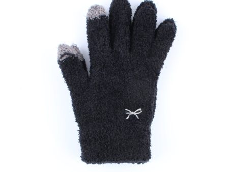 Fluffy Touchscreen Women One Size Bow Embroidered 1 pair Gloves Online Hot Sale