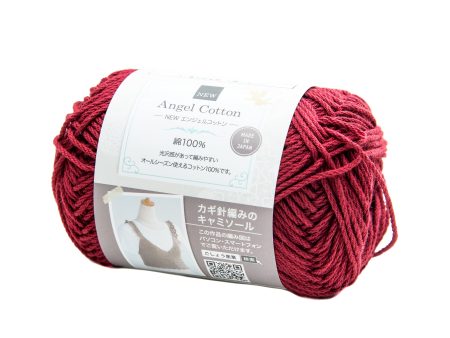 Angel Cotton Knitting Yarn Crimson on Sale