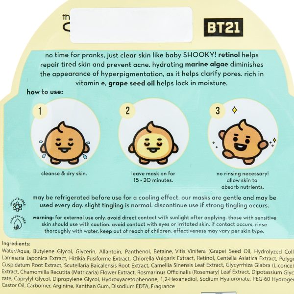 The Creme Shop BT21 CLEAR Like Baby SHOOKY Printed Essence Sheet Mask For Cheap