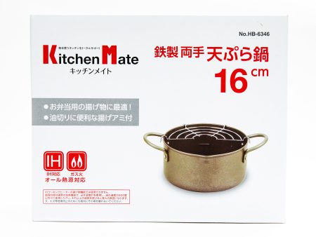 Kitchen Mate Iron Tempura Pot with 2 Handles Fashion