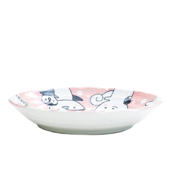 Japanese Porcelain Polka Dot Animals Plate on Sale