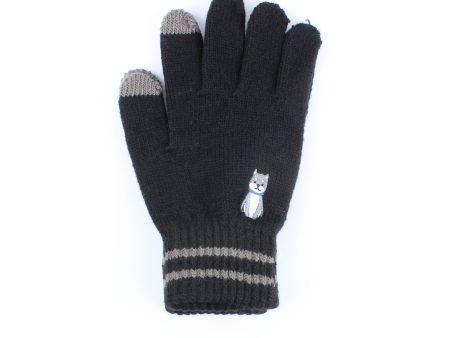 Embroidered Touch Screen Women Dog 21 cm 1 pair Winter Gloves Hot on Sale