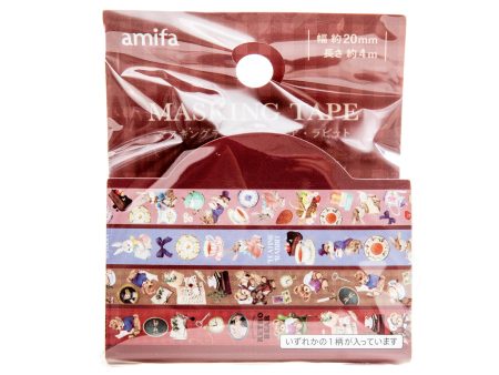 Amifa Retro Bear & Rabbit Masking Tape (20mm x 4m) Online Hot Sale