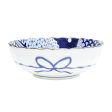 Yuzen Indigo Dyeing Rippled Edge Porcelain Bowl Sale