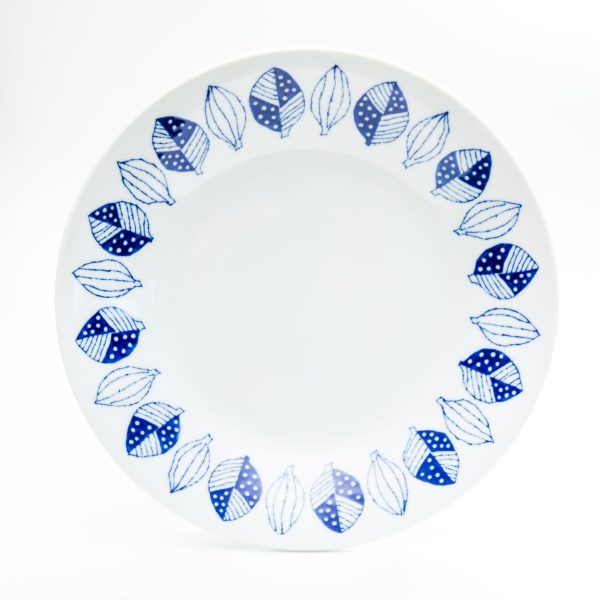 Japanese Porcelain Blue Leaf Plate For Sale